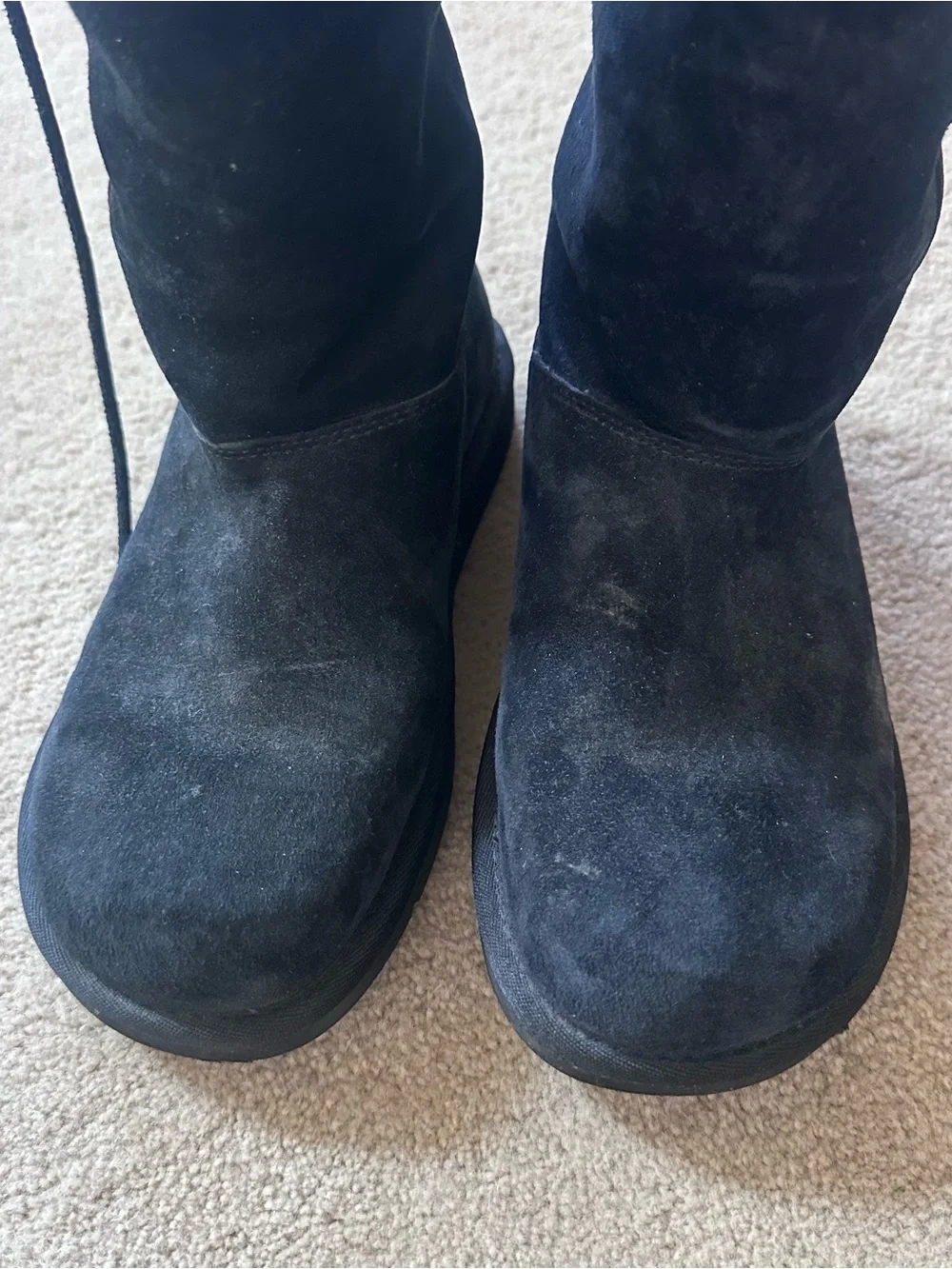 UGG Upside Black Suede Shearling Lace-Up Boots size 7